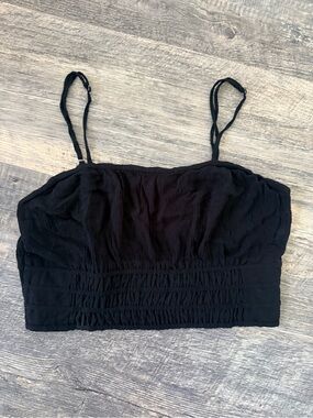 Vanilla Star Black Smocked Crop Cami